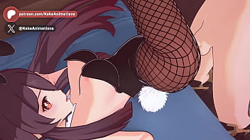 Hu tao bunnygirl genshin impact animation #11