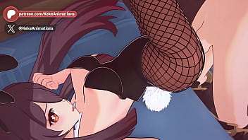 Hu tao bunnygirl genshin impact animation #11