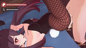 Hu tao bunnygirl genshin impact animation #11