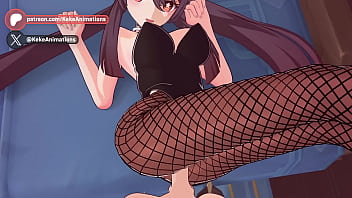 Hu tao bunnygirl genshin impact animation #11