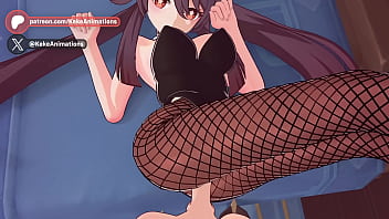 Hu tao bunnygirl genshin impact animation #11