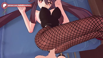 Hu tao bunnygirl genshin impact animation #11