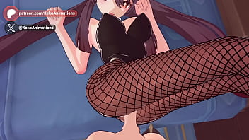 Hu tao bunnygirl genshin impact animation #11