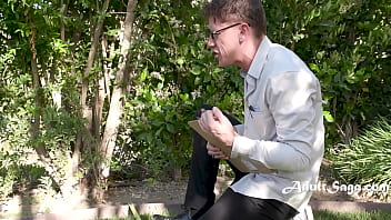 Architect services his hysterical clients nudist neighbor on site