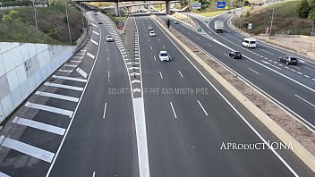 Eva squirt in my car pee and gets piss in her mouth