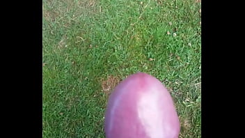 Cumming in the grass