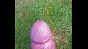 Cumming in the grass