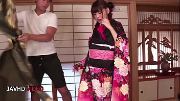 Silken kimono seduction – passionate asian encounter ends wild