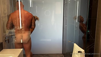 Blonde hair gets fucked hard in bathroom