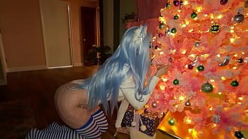 Your sextmas kitten sucks and fucks you pov under the tree