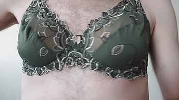 Men Dressed In A Green Diva Lingerie Set And Spooges A Load Of Sperm On It thumbnail