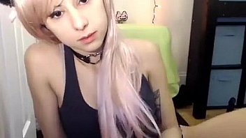 Cute girl in a wig with cat ears