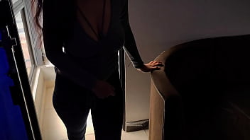 Big tits neighbor visits me and asks me to fuck while my wife is not home