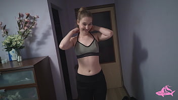 After roller skating juicy stepsister gets horny and wet