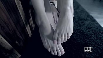 Beauty fucks her man and gets him off with a footjob