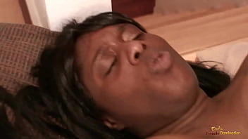 While this bbw ebony was feeling horny her man approached her from behind and began to caress her big figure she then gave him a blowjob and got fucked by his big black cock in various poses