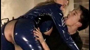 Busty blonde latex natilia