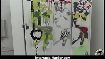 Busty blonde fucks and sucks a huge black monster cock 15