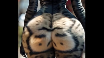 Big booty cat woman with edm ai generated