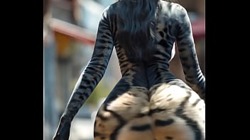 Big booty cat woman with edm ai generated