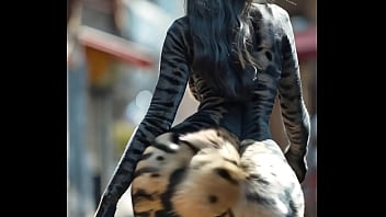 Big booty cat woman with edm ai generated