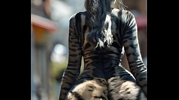 Big booty cat woman with edm ai generated