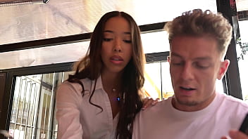 Flirtacious waitress lia lin enjoys first date fucking with her customer gp3199