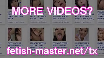 Japanese asian tongue spit fetish