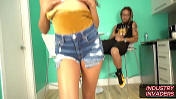 Petite latina serena santos rides her bike then sucks a black dick on south beach