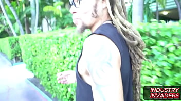 Petite latina serena santos rides her bike then sucks a black dick on south beach