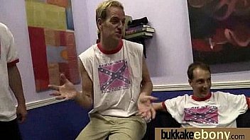 Ebony babe sucks too many white cocks 26