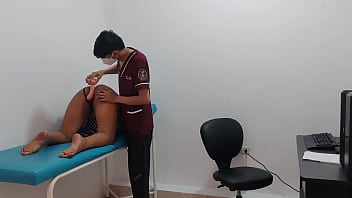 Horny student in the office