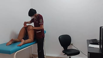 Horny student in the office