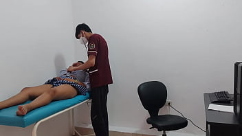 Horny student in the office