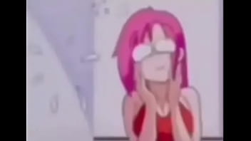 Anime girl lifts up her shirt revealing breasts