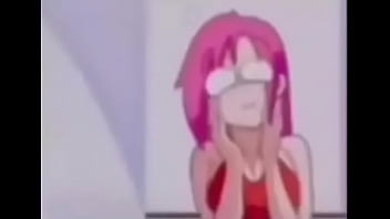 Anime girl lifts up her shirt revealing breasts