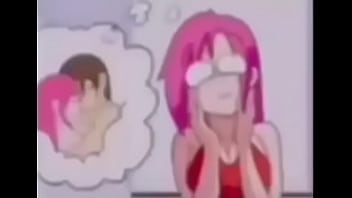 Anime girl lifts up her shirt revealing breasts