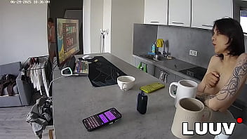 Luuv real couple kareflore and abbadon engage in a casual real conversation in the kitchen for their reality show