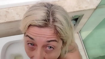Piss slut used and fucked in the toilet