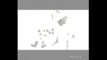 Two men lick milk from the sexy body of claudia rossi