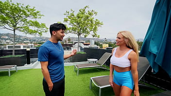 Fit blonde milf fucked by young neighbor