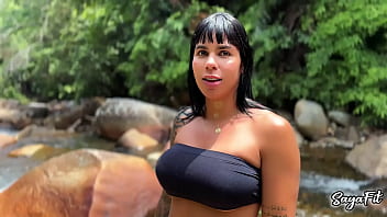 My stepbrother takes me to the river and i fuck him in public with my big ass sayafit