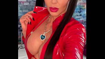 Going live now on multistream slipping into my red pvc dress and showing off my hot new red heels ️it’s