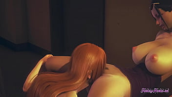 One piece hentai lesbian sex nami x nico robin