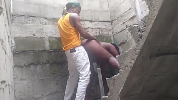 My brick layer neighbor fuck me in uncompleted building