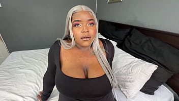 Thick busty ebony milf gags on a white boys cock before he gives her a creampie Thick busty ebony milf gags on a white boys cock before he gives her a creampie