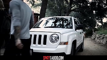 Blonde teen does everything to please dominant studs in threesome