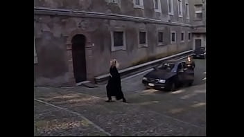 Blonde on a leash watches while a horny guy fucks brunette and redhaired submissive beaties