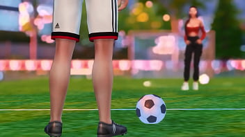 Football player fucks neighbor after teaching her football