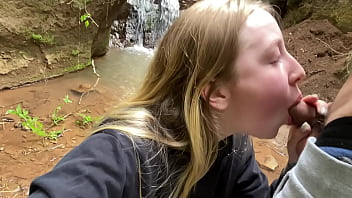 Babe in the park gives me a blowjob